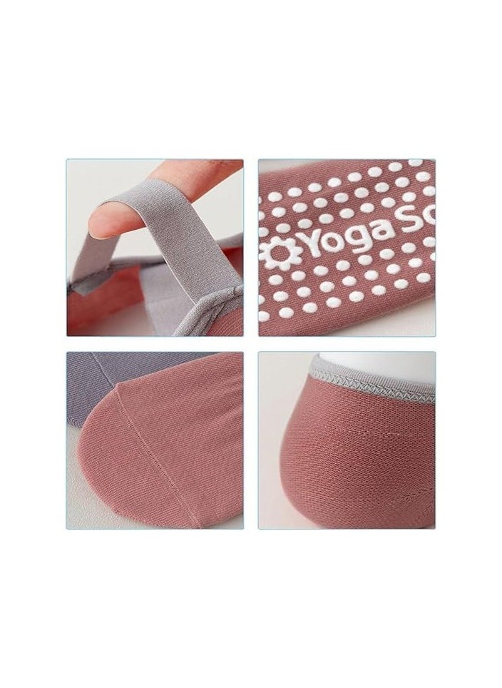 DELGREEN 4 Pairs Yoga Grip Socks For Women，Pilates Anti Slip Socks Non Slip Socks For Pilates,Yoga, Ballet, Dance  - Image 4