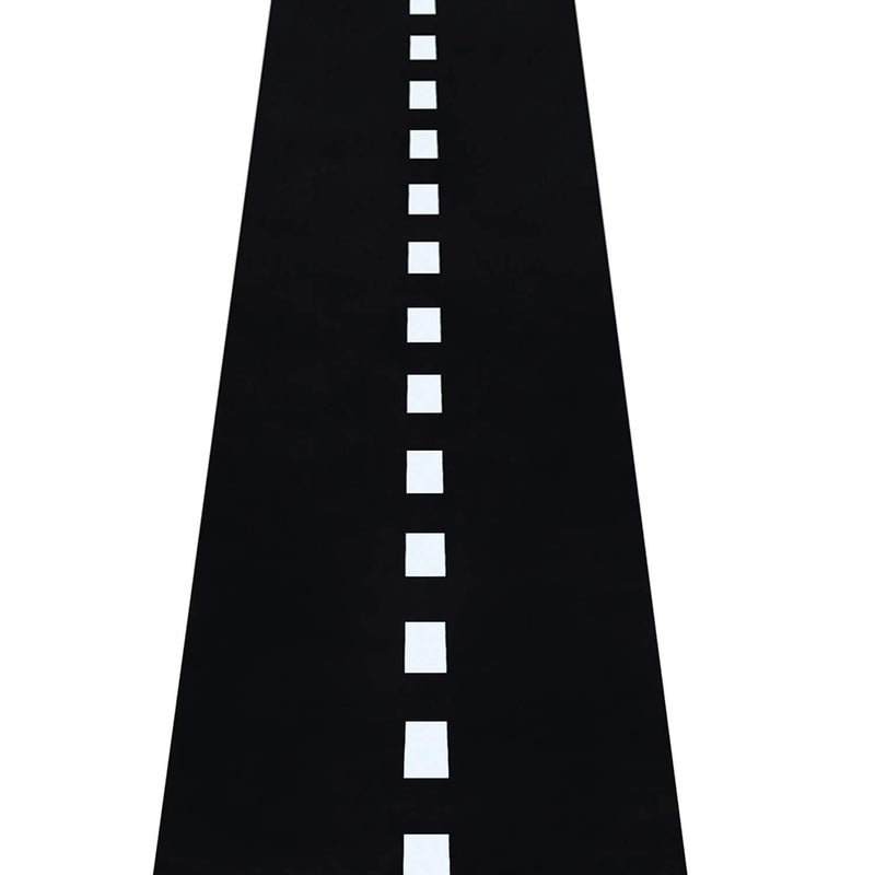 Novelty Place Racetrack Floor Table Runner - 10 Ft x 2 Ft Black Race Track Running Mat - Race Car Theme Birthday Party Decorations - Image 1