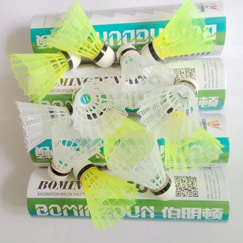 Generic 6 plastic badminton resistant to play yellow white training ball nylon badminton wholesale Yellow (6 pcs)