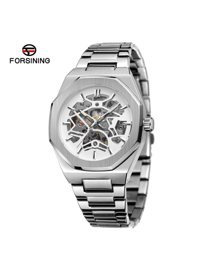 Men's Skeleton Mechanical Fashion Automatic Watch for Business and Casual