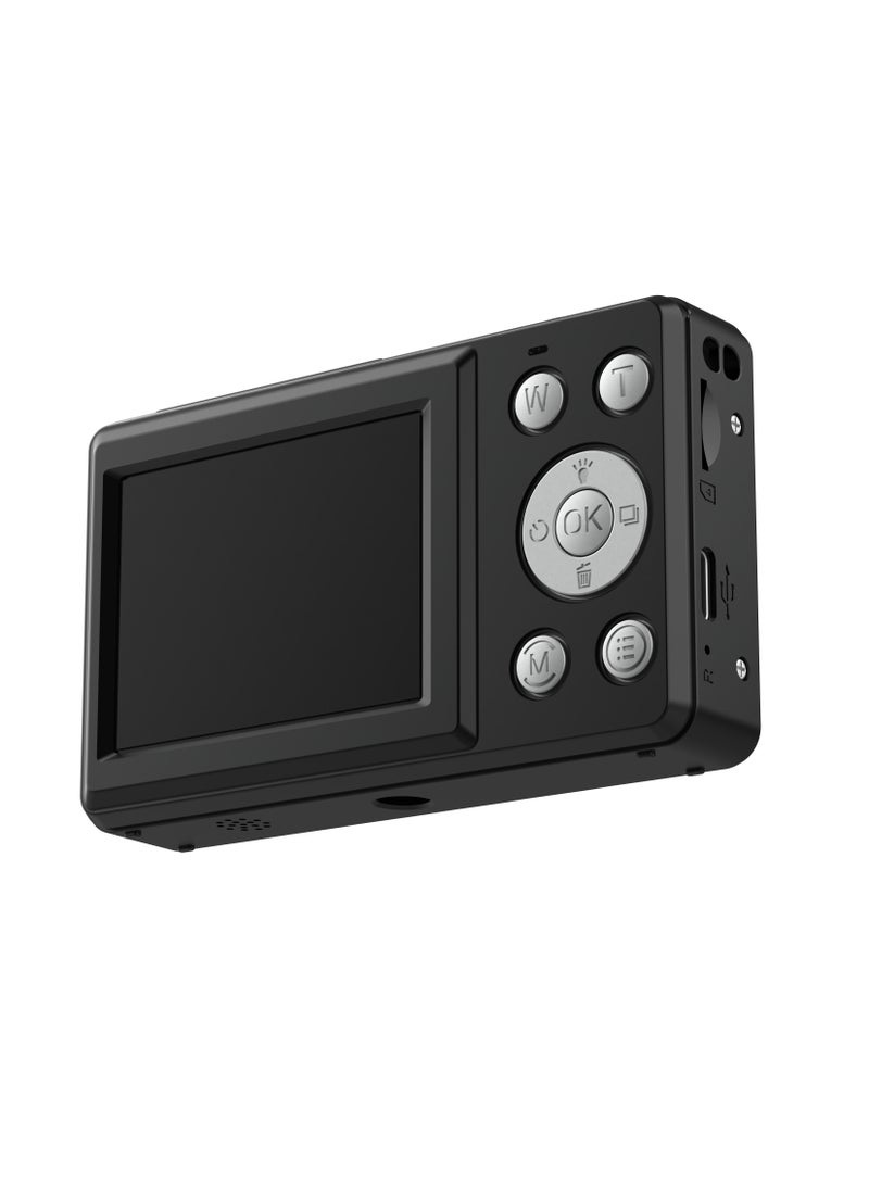 بورودو كاميرا رقمية ثنائية الشاشة بتصميم عصري مع تقريب رقمي 18x وتركيز تلقائي / شاشة عالية الدقة مقاس 2.4 بوصة / دقة فيديو 4K، 2.7K، 1080P، 720P / دقة صور 48 ميجابكسل، 44 ميجابكسل، 36 ميجابكسل، 24 ميجابكسل، 20 ميجابكسل، 16 ميجابكسل، 12 ميجابكسل، 8 ميجابكسل، 5 ميجابكسل - أسود - Image 2