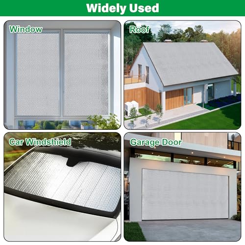 winemana Window Insulation Roll 24IN x 15FT Reflective Heat Shield Bubble Film DoubleSided Aluminum Foil Insulation Weatherproof Garage Door Cover for Windows RV Basement Winter Summer - Image 3