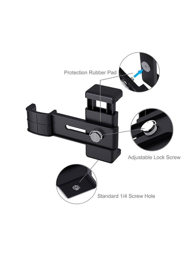 NIBEMINENT Smartphone Fixing Clamp Mount Bracket With Detachable Tripod Black - Image 3