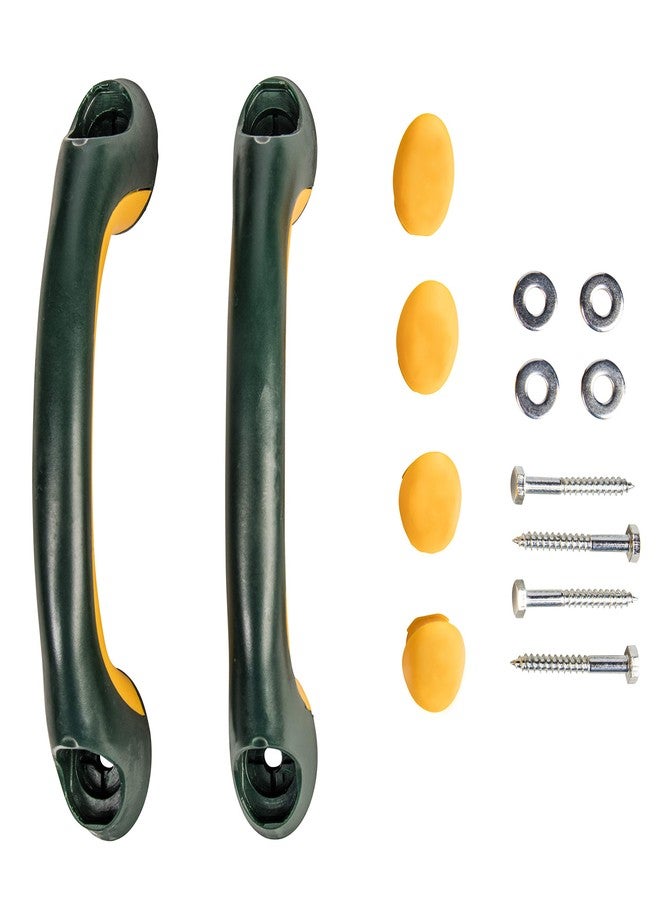 Jack and June Green/Yellow Two-Piece 8” Plastic Playset Handgrips for Added Support and Safety (2 Pack) - Image 1