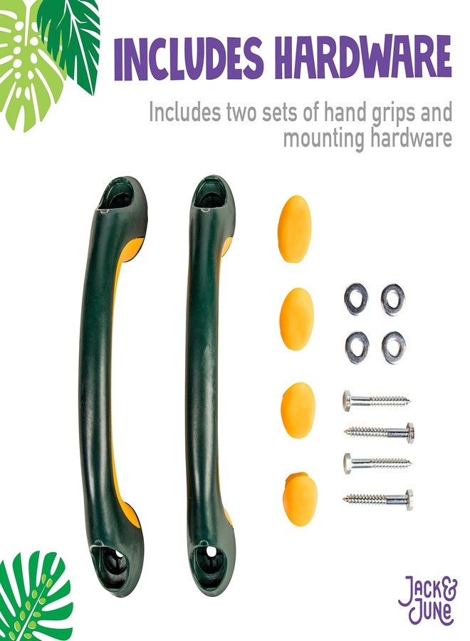 Jack and June Green/Yellow Two-Piece 8” Plastic Playset Handgrips for Added Support and Safety (2 Pack) - Image 3