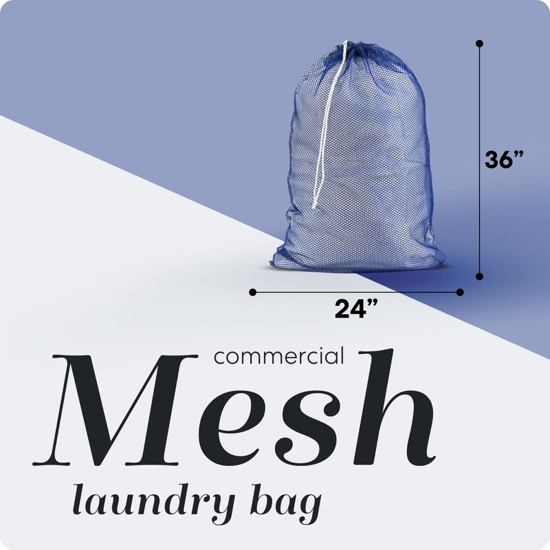 Handy Laundry Mesh Laundry Bag - Secure Drawstring Closure, Machine Washable, Spacious Storage, Durable Material, Commercial Factories, College Dorm, Laundromat, Apartments. (24" x 36" | Blue) - Image 2