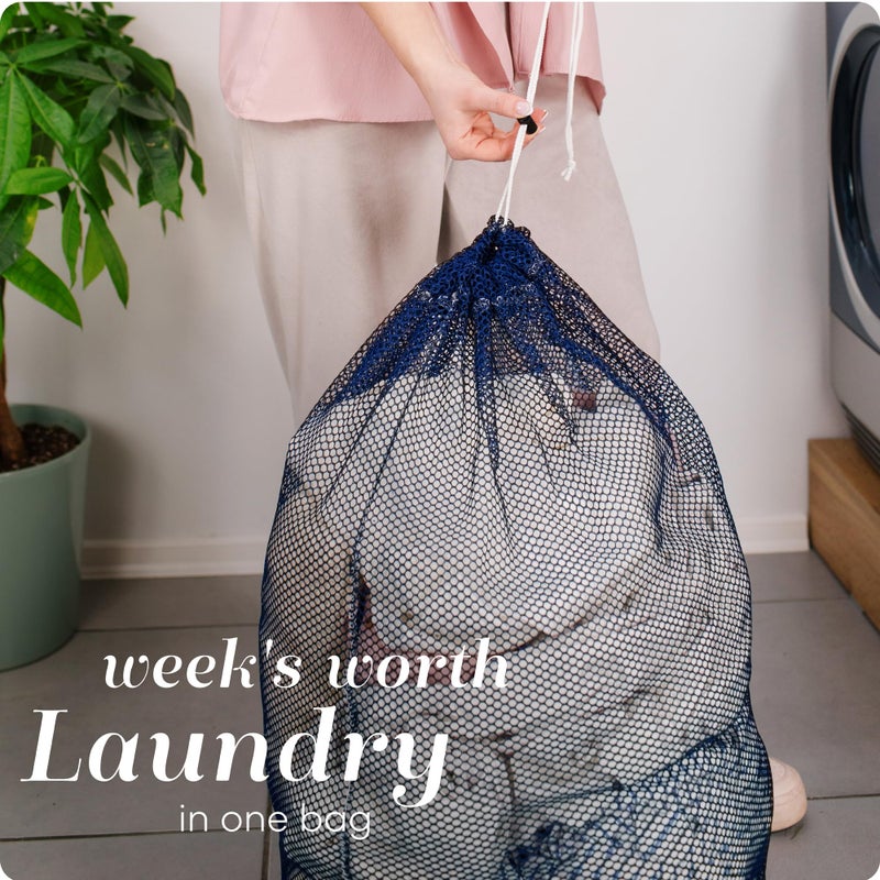 Handy Laundry Mesh Laundry Bag - Secure Drawstring Closure, Machine Washable, Spacious Storage, Durable Material, Commercial Factories, College Dorm, Laundromat, Apartments. (24" x 36" | Blue) - Image 3