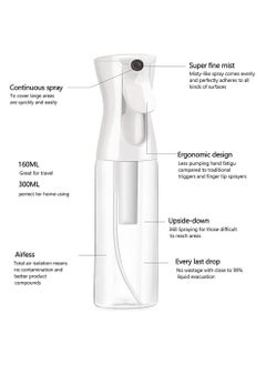 Excefore 2 Pack Fine Mist Spray Bottles, Empty Plastic Trigger Spray Bottle, Refillable Hair Sprayer Bottle for Hairdressing, Plant Watering, Ironing and Cleaning  - Image 2