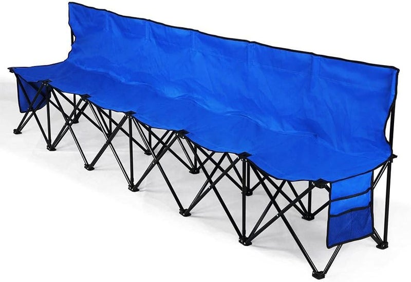 Yaheetech 6-seat Portable Folding Chair with Back for Outdoor Activities Sport Camping Beach, Space Saving, Lightweight and Carrying Bag - Image 1