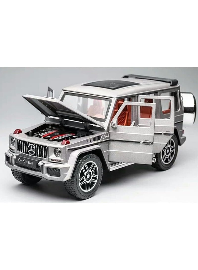 صندوق العاب سيارة مرسيدس بنز G63 AMG موديل، سيارة لعبة من سبائك الزنك قابلة للسحب للخلف مع صوت وإضاءة للأطفال والأولاد والبنات كهدية - Image 1