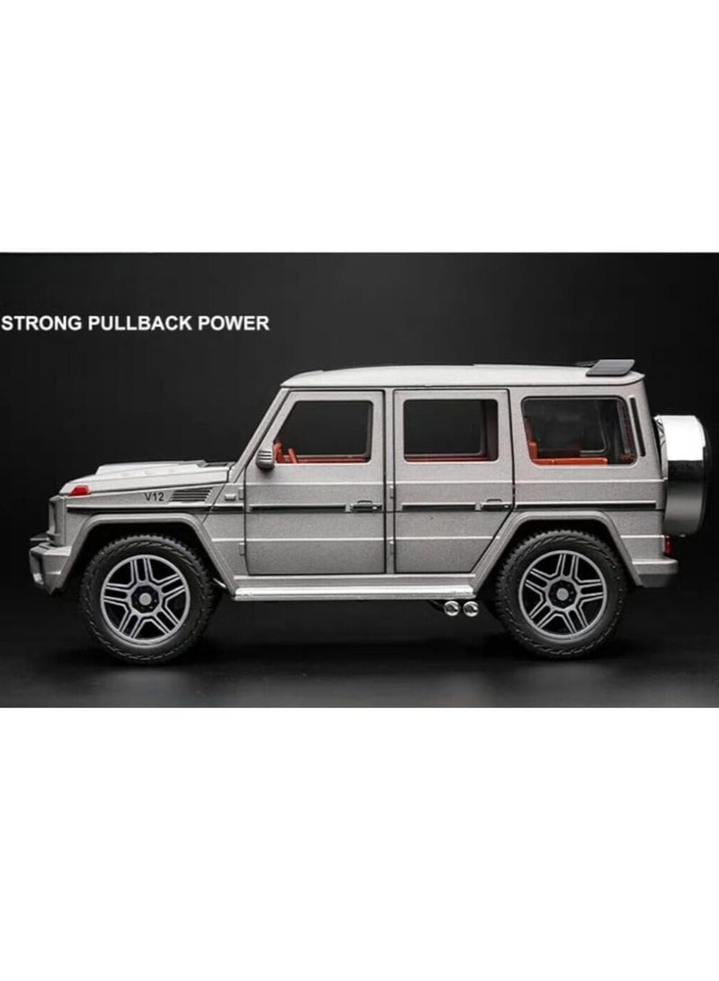 صندوق العاب سيارة مرسيدس بنز G63 AMG موديل، سيارة لعبة من سبائك الزنك قابلة للسحب للخلف مع صوت وإضاءة للأطفال والأولاد والبنات كهدية - Image 3