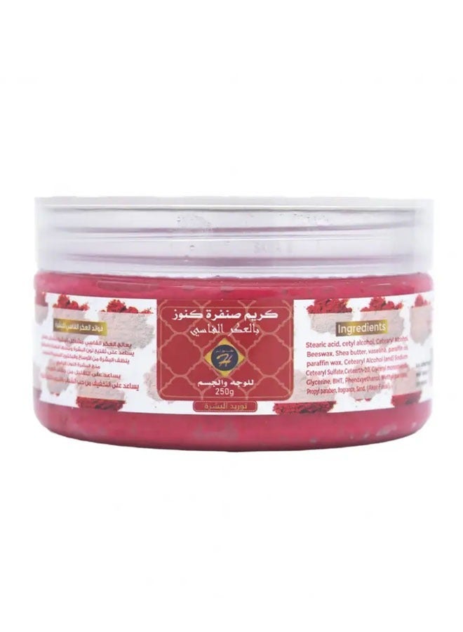 كنوز اتش كريم كنوز ح للتقشير للوجه والجسم بالعكر الفاسي 250 جرام - Image 2