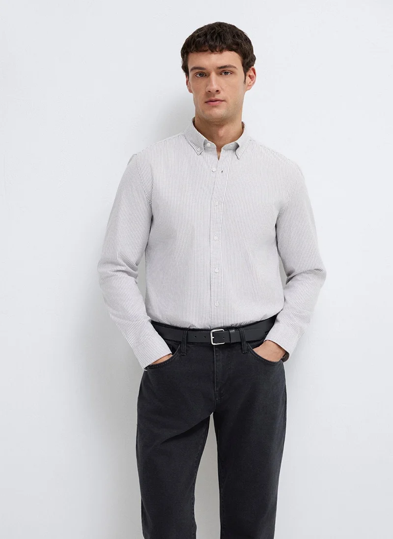 Mavi Striped White Shirt