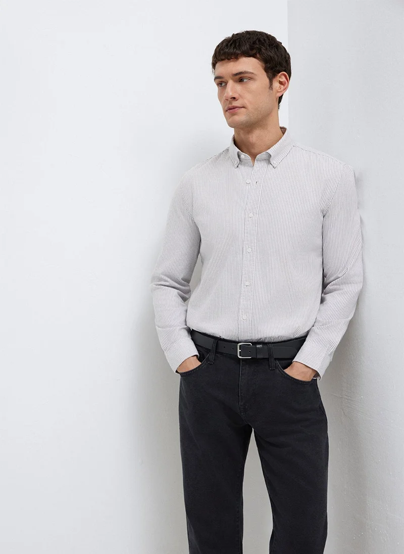 Mavi Striped White Shirt