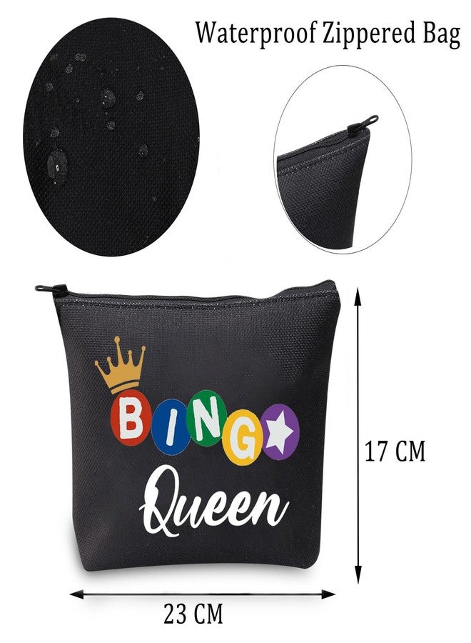 MBMSO BGO Queen Makeup Bag BGO Lover Gifts Funny BGO Gifts BGO Travel Bag BGO Game Gifts (BINGO Queen black) - Image 2