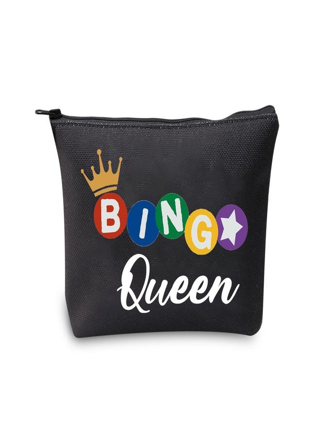 MBMSO BGO Queen Makeup Bag BGO Lover Gifts Funny BGO Gifts BGO Travel Bag BGO Game Gifts (BINGO Queen black) - Image 1