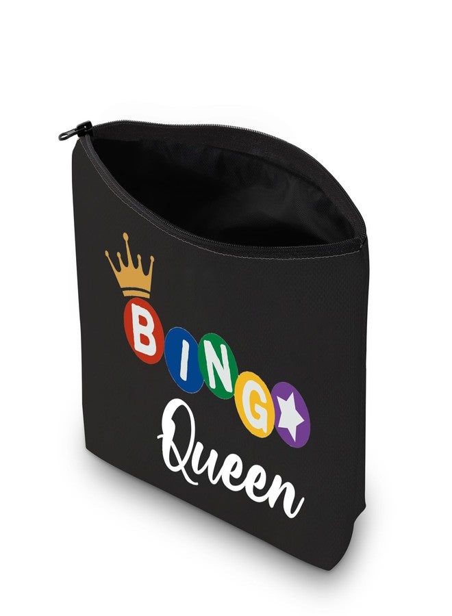 MBMSO BGO Queen Makeup Bag BGO Lover Gifts Funny BGO Gifts BGO Travel Bag BGO Game Gifts (BINGO Queen black) - Image 3