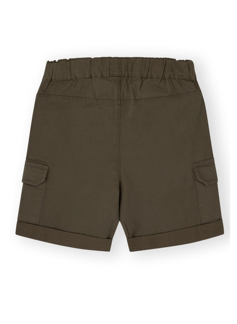 CANADA HOUSE Soft and Comfortable Khaki Cotton Cargo Shorts For Boys - Image 2
