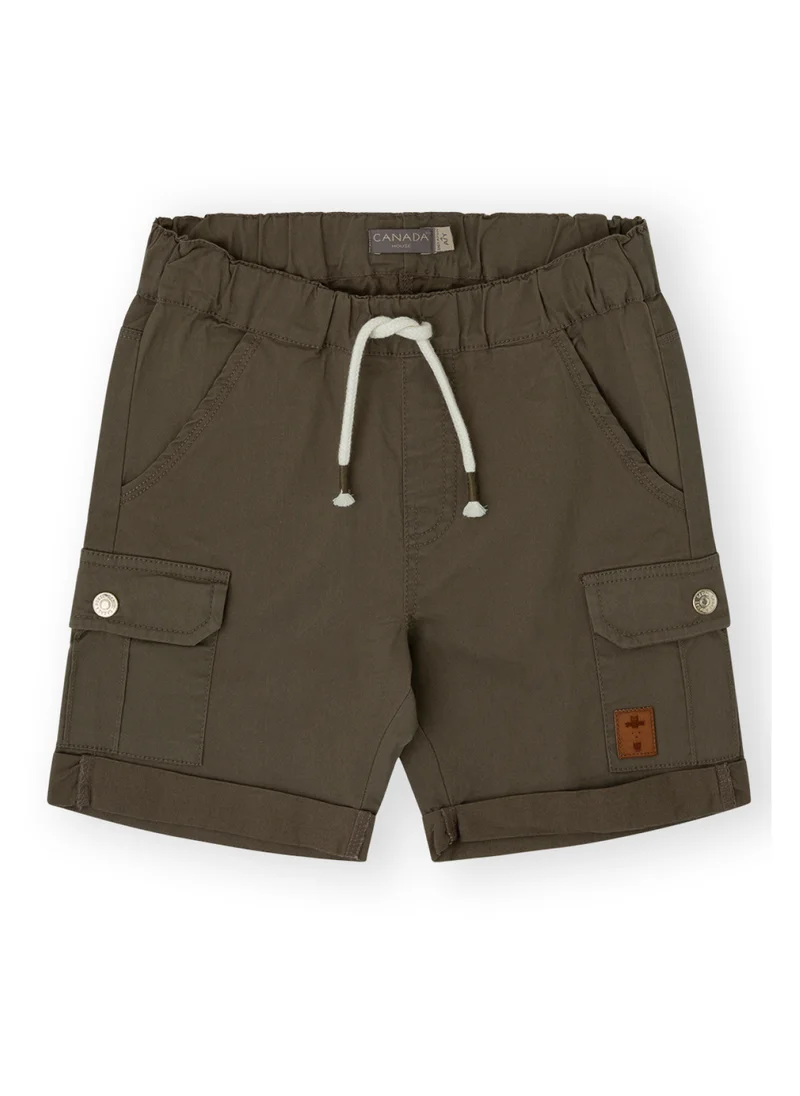 CANADA HOUSE Soft and Comfortable Khaki Cotton Cargo Shorts For Boys