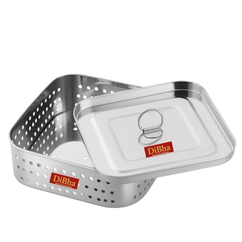 DiBha Stainless Steel Paneer Cheese/Tofu/Sprouts Maker/Mould/Press Maker, (750ml, Square Shape, Silver, L-5.25 B-5. 25 H 1.5 Inch) - Image 1