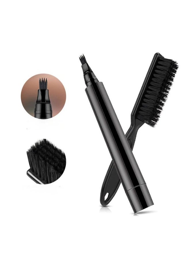 Beard Waterproof Beard Pen,Beard Filler Pen, Beard Shaping Pen Moustache Coloring ,Beard Coloring Filling Enhancer Black Fiber Hair Beard Stuffing Pen Tool Sweat-Proof Long-Lasting Coverage - Image 3