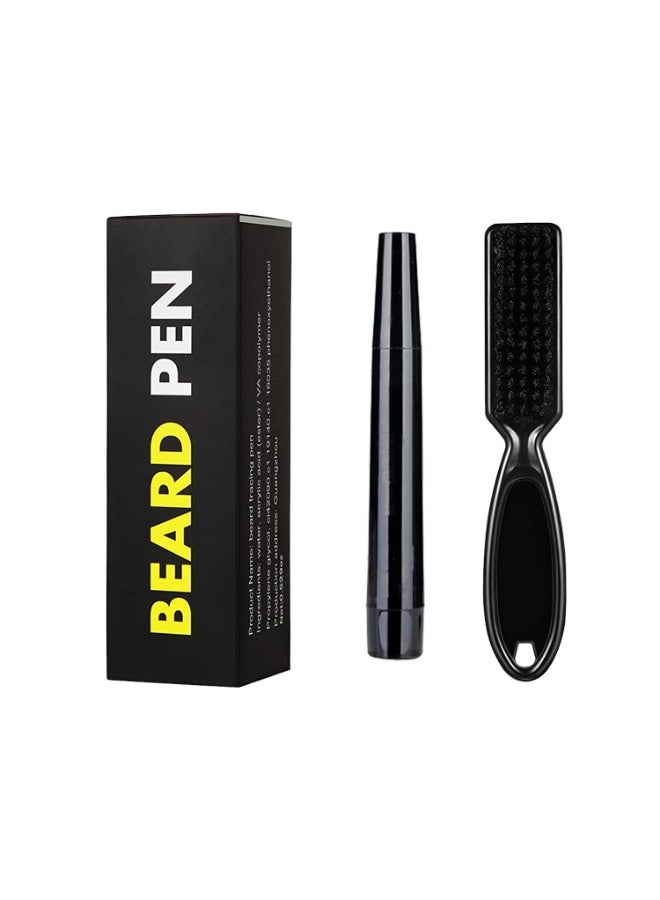 Beard Waterproof Beard Pen,Beard Filler Pen, Beard Shaping Pen Moustache Coloring ,Beard Coloring Filling Enhancer Black Fiber Hair Beard Stuffing Pen Tool Sweat-Proof Long-Lasting Coverage - Image 1