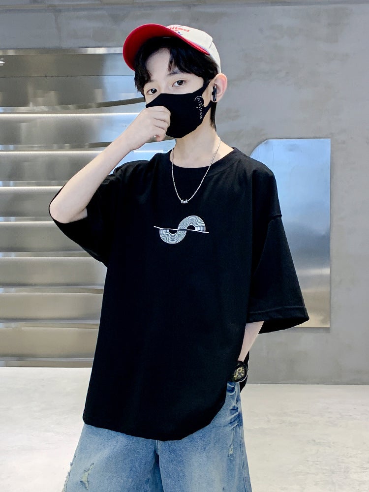 Boys' T-Shirts Short-Sleeved Medium and Large Kidsren's Summer Clothes 2025 New Summer Clothes Half-Sleeved T-Shirts Summer Cotton Tops - Image 4
