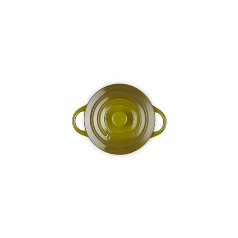 Stoneware Mini Round Cocotte for cooking and serving, olive color, durable and oven-safe - Image 2
