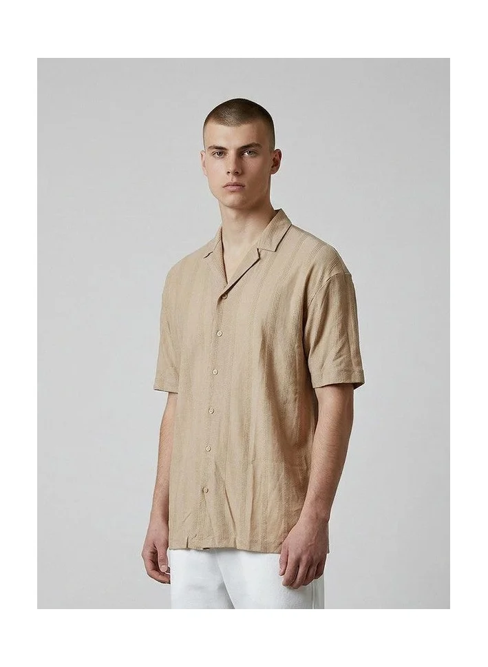 Marrakech Textured Stripe Casual Short Sleeve Shirt