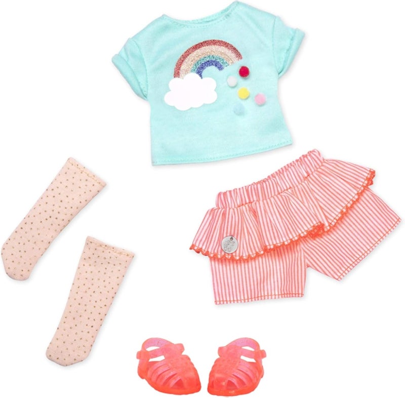 Monster Glitter Girls by Battat - Colorful as a Rainbow Summer Outfit -14-inch Doll Clothes– Toys, Clothes and Accessories for Girls 3-Year-Old and Up