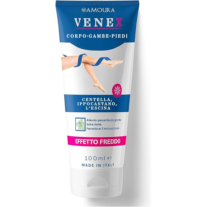 amoura Varicose Veins and Capillaries Cream  100 ml  Tired and Heavy Legs Cream  Made in Italy - Image 1