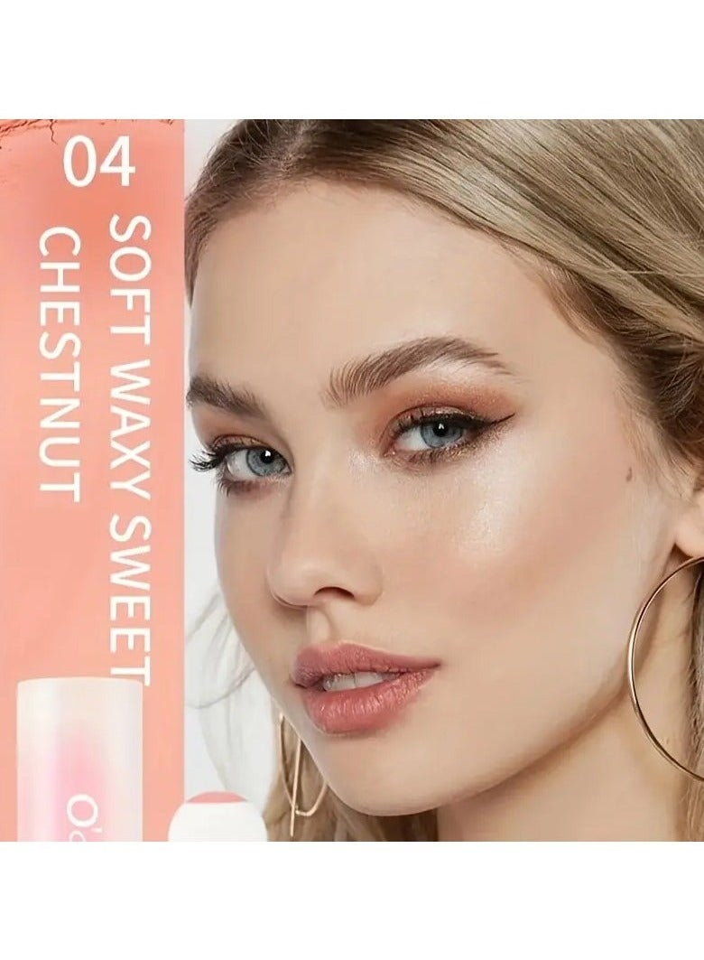 اوكيل Ocheal عصا أحمر الخدود مقاومة للماء لون البشرة المتوسطة-النهاية غير اللامعة، تغطية متوسطة ونغمة اللون الوردي، تطبيق رأس الإسفنج المريح (مجموعة 4 ظلال) - Image 1