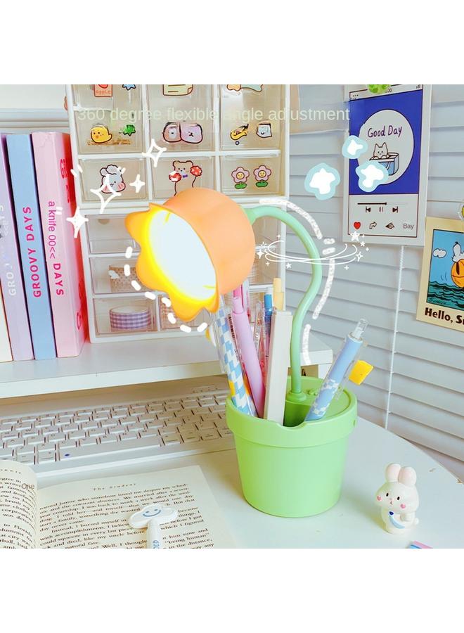 Bluejw New Desktop Reading Lamp For Students Multi-function Pen-holder USB Rechargeable Table Lamp Bedroom Bedside Lamp Night Light - Image 5