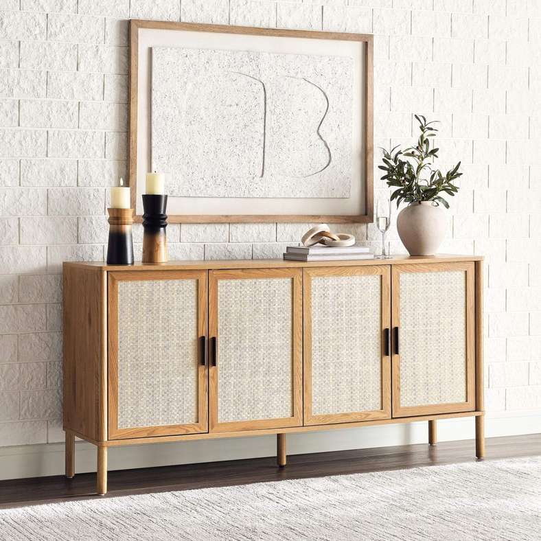 Pan Home BONHILA SIDEBOARD WITH 4 DOOR VENEER - BEIGE - Image 1
