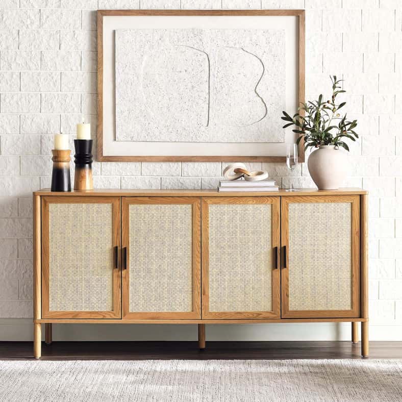 Pan Home BONHILA SIDEBOARD WITH 4 DOOR VENEER - BEIGE - Image 4