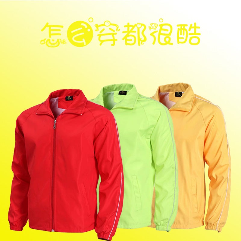 Men'S And Women'S Advertising Windbreaker Long-Sleeved Clothes Coat Outdoor Work Clothes Printed Logo Word - Image 3
