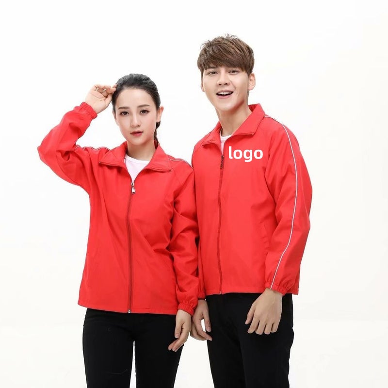 Men'S And Women'S Advertising Windbreaker Long-Sleeved Clothes Coat Outdoor Work Clothes Printed Logo Word - Image 4