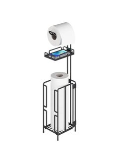 Toilet Paper Holder, Bathroom Toliet Tissue Holder Accessories Essentials Toilet Paper Holder Stand with Storage Shelf,Free Standing Toilet Tissue Paper Roll Storage Holder with Tray for Bathroom Storage (Black) - pzsku/Z0A6B1F1E60F2D3B33C3AZ/45/_/1740972110/61f7f11f-2693-491f-881c-4f6c83f609c2