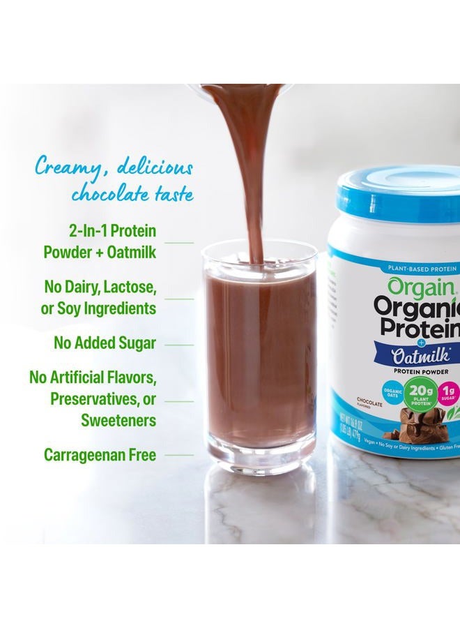 Orgain Organic Vegan Protein Powder + Oat Milk, Chocolate - 20g Plant Based Protein, Gluten Free, No Dairy, Soy or Lactose Ingredients, Low Sugar, Non-GMO, Kosher, For Shakes & Smoothies - 1.05lb - Image 5
