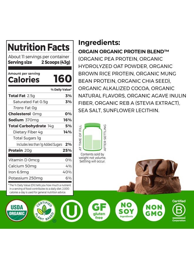 Orgain Organic Vegan Protein Powder + Oat Milk, Chocolate - 20g Plant Based Protein, Gluten Free, No Dairy, Soy or Lactose Ingredients, Low Sugar, Non-GMO, Kosher, For Shakes & Smoothies - 1.05lb - Image 2