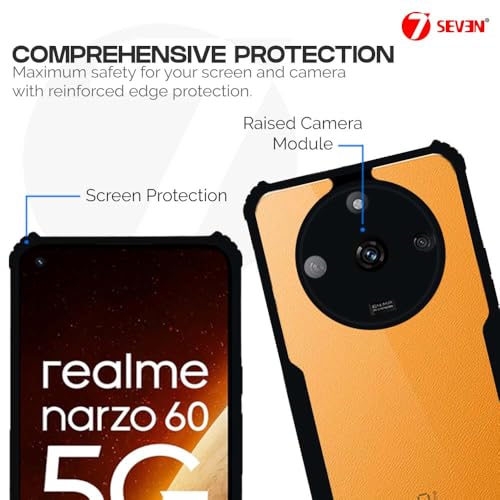 7-Seven 7SEVEN® Ipacky Back Cover for Realme Narzo 60 Mobile Back Case Shock Proof Design Camera Edges Protection Crystal Clear Phone Case Precise Cutouts Matte Black Soft Bumper Phone Cover - Image 3
