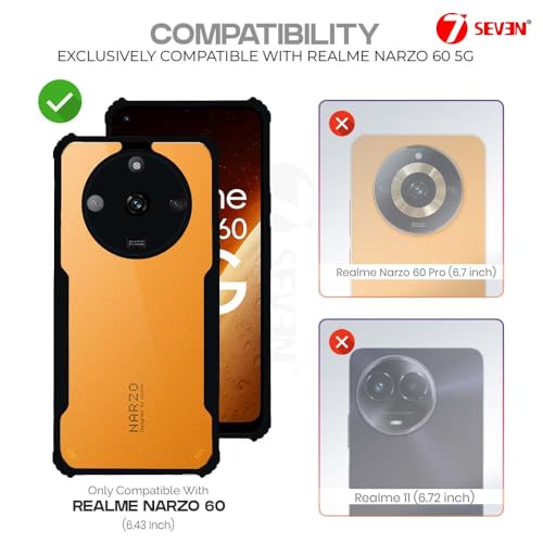7-Seven 7SEVEN® Ipacky Back Cover for Realme Narzo 60 Mobile Back Case Shock Proof Design Camera Edges Protection Crystal Clear Phone Case Precise Cutouts Matte Black Soft Bumper Phone Cover - Image 2