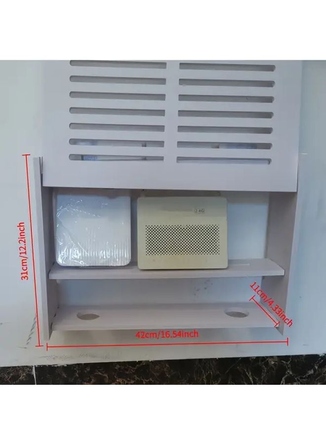 Wall Mounted Cable Storage Box 1pc White Minimalist Design with Ventilation Slots - Image 3
