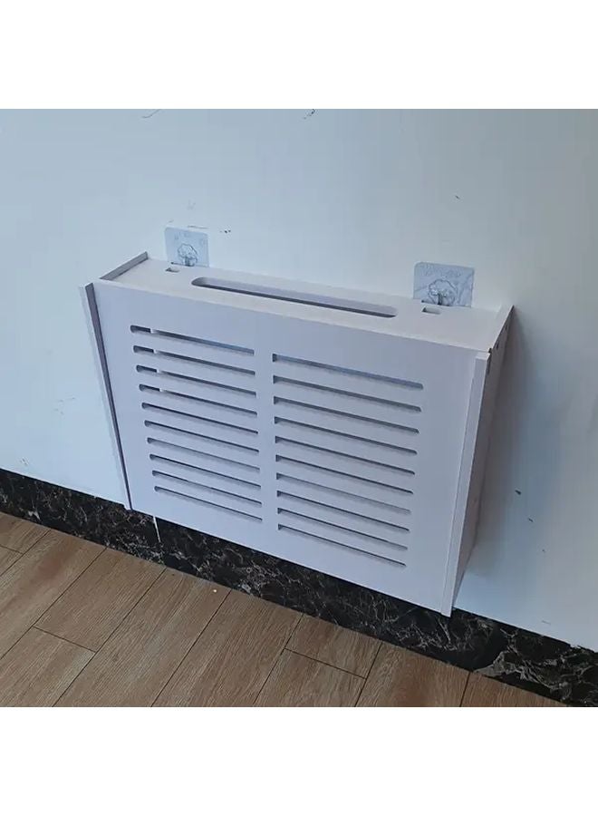 Wall Mounted Cable Storage Box 1pc White Minimalist Design with Ventilation Slots - Image 2