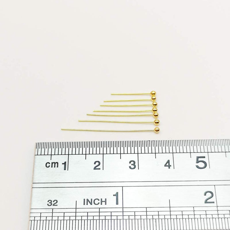 Chenkou Craft Assorted 700pcs Mix Size Brass Ball Head Pins for Jewelry Making (Gold, Mix) - Image 4