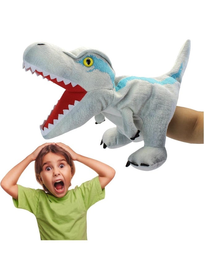 Dinosaur Hand Puppet Velociraptor Jurassic World Stuffed Animal Soft Plush Toy Open Movable Mouth Finger Gift Birthday Gifts For Kids Creative Role Play - Image 1