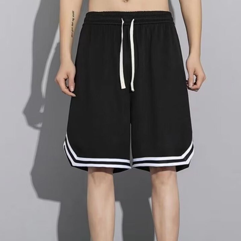 American Style High Street Shorts Summer Trendy Brand Loose Basketball Sports Pants Running Mesh Pants Casual Pants Mens 5XL U001 dark gray - Image 3