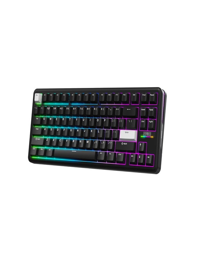 EPOMAKER TH85 QMK/VIA Wireless Gaming Keyboard, BT5.0/2.4GHz/USB-C, Hot Swappable Pre-lubed Custom Creamy Jade Linear Switches, Gasket Creamy Keyboard for PC/Mac/Office/Gaming (Black) - Image 1