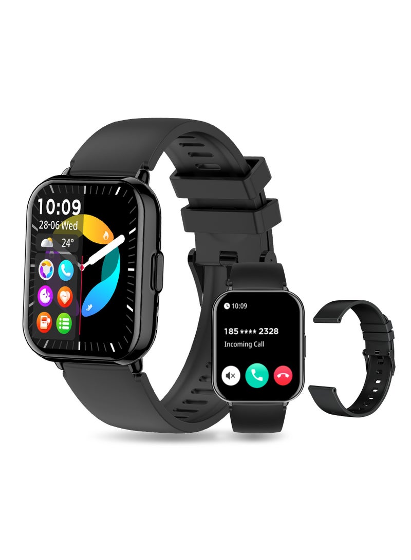 PEJE PEJE Smart Watches For Men,1.83" Display,Prayer Alerts,Arabic Support,Bluetooth Calls,1ATM Waterproof,Spo2/Hr/Sleep Tracking,123+ Sports Modes,7-Day Battery (280mah),Ios/Android.(Black) - Image 1