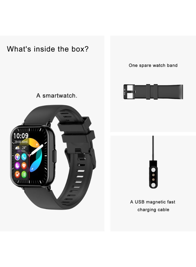 PEJE PEJE Smart Watches For Men,1.83" Display,Prayer Alerts,Arabic Support,Bluetooth Calls,1ATM Waterproof,Spo2/Hr/Sleep Tracking,123+ Sports Modes,7-Day Battery (280mah),Ios/Android.(Black) - Image 3